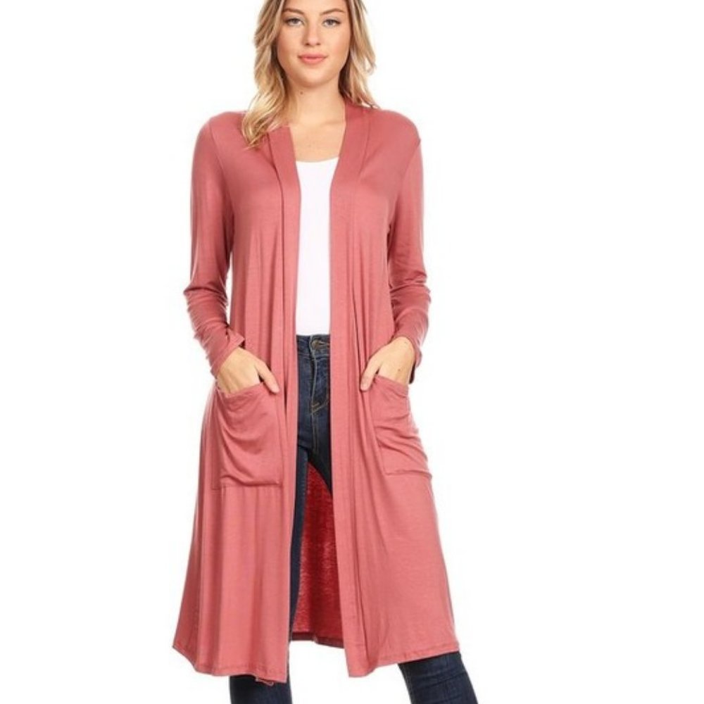 Solid Colors Duster Cardigan
